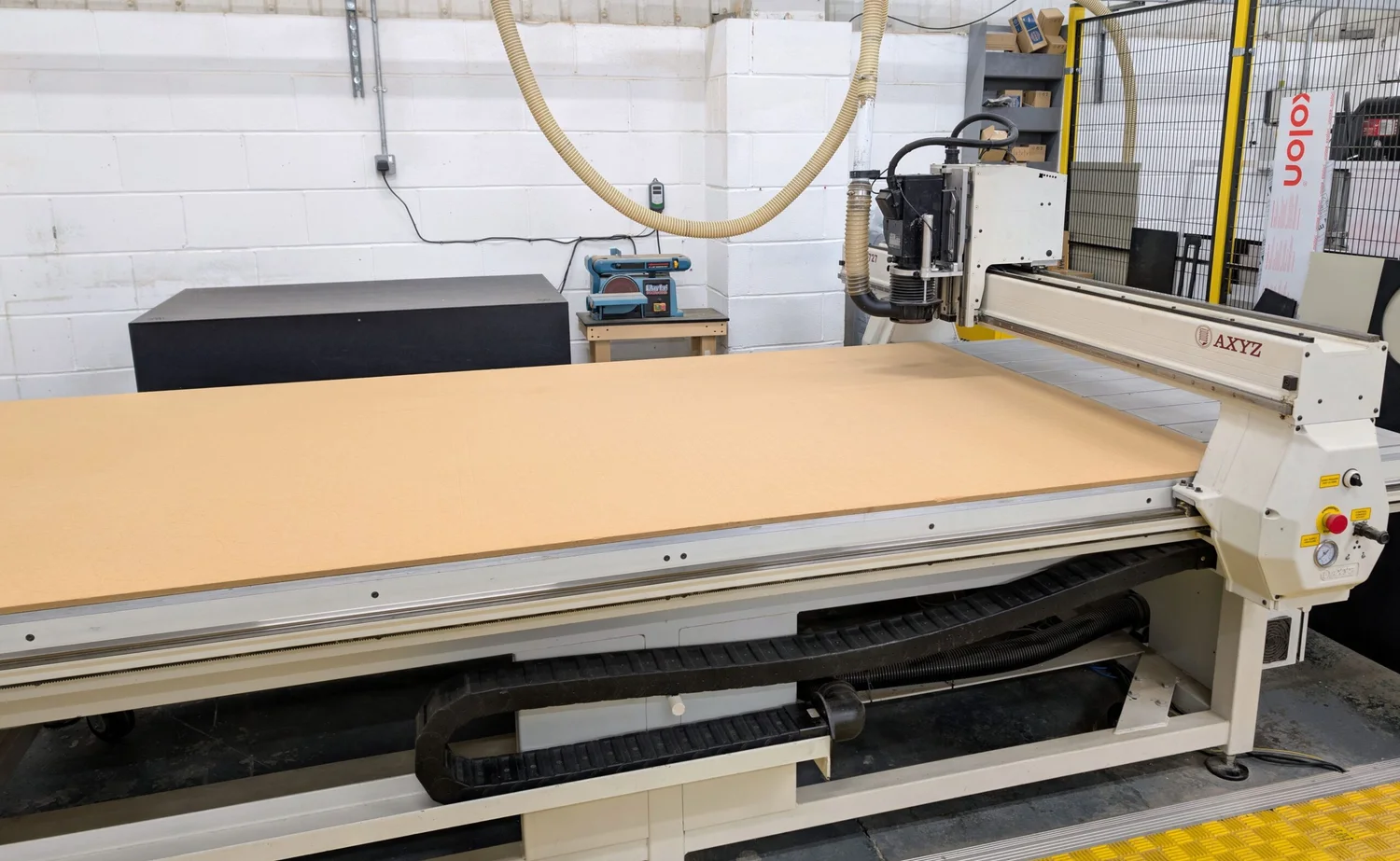 Plastic sheet material on a CNC routing table